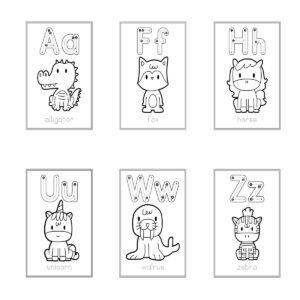 Animal Alphabet Tracing and Coloring Book