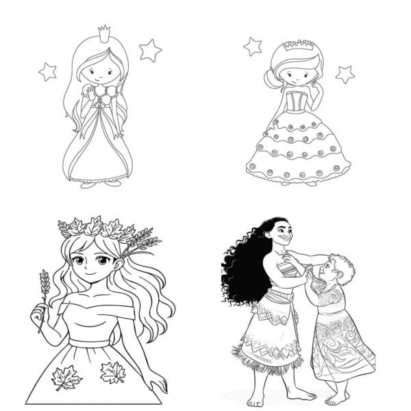 PRINCESSES COLORING