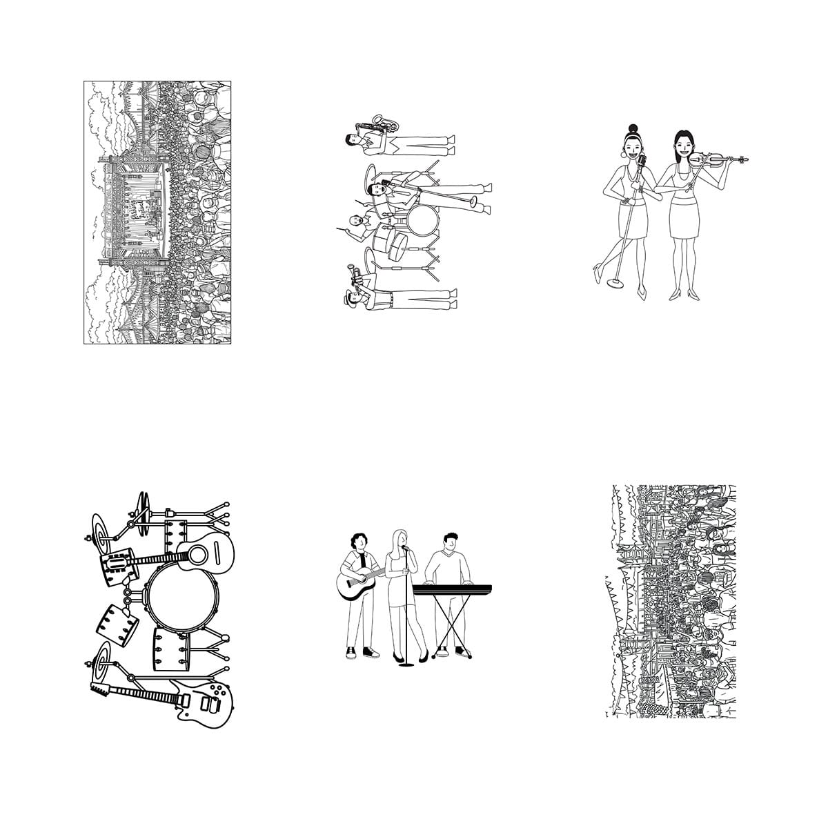 Music Festival Coloring Book For Kids