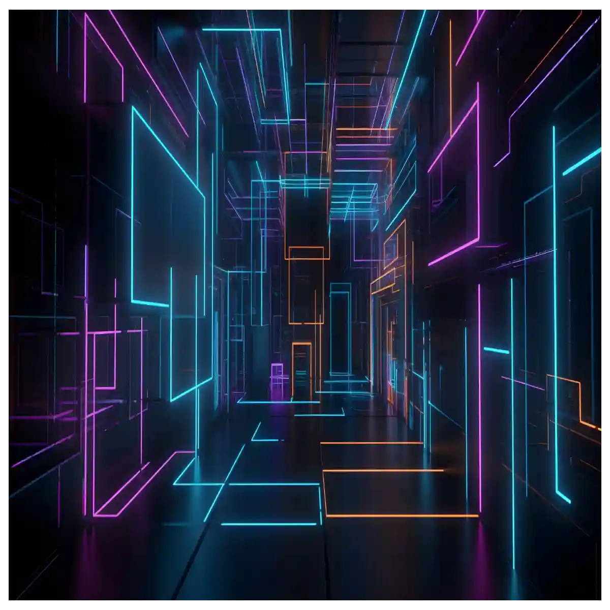 Abstract Neon Geometric Background