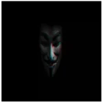 Anonymous Guy Fawkes Mask with Glitch Effect