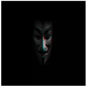 Anonymous Guy Fawkes Mask with Glitch Effect