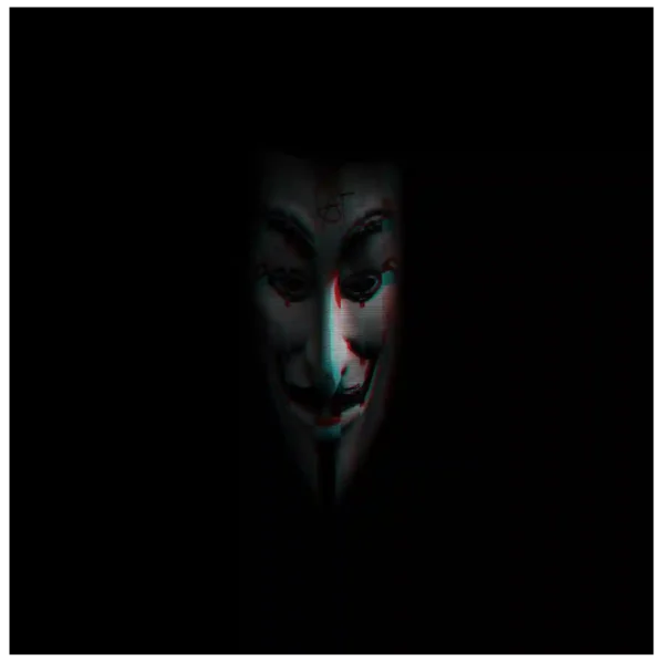Anonymous Guy Fawkes Mask with Glitch Effect
