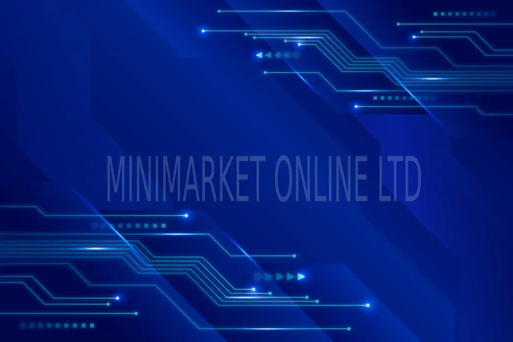 Futuristic Blue Tech Circuit Background