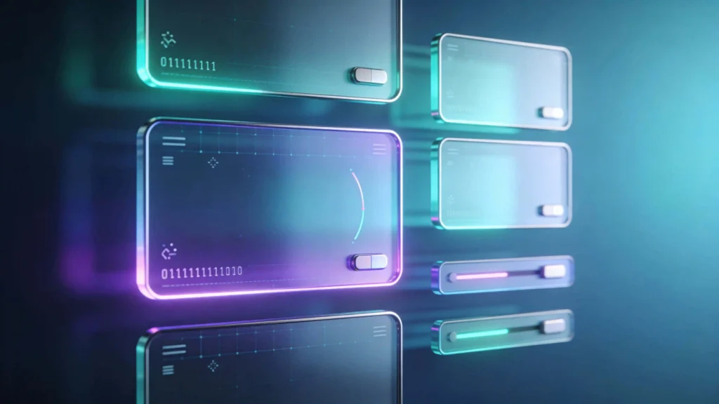 Holographic UI Panels — 16:9 Digital Interface