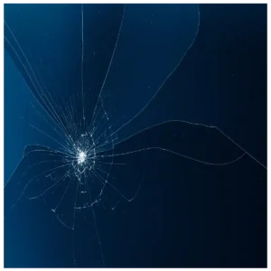 Shattered glass Blue background